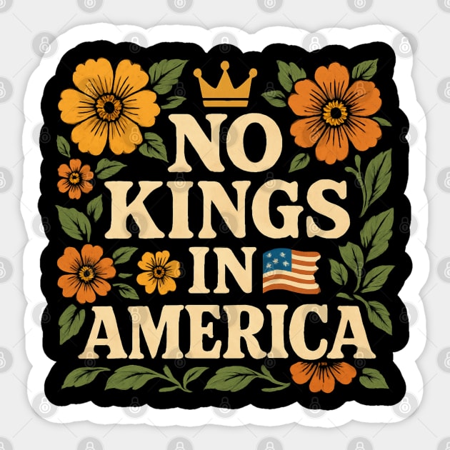 No-kings-in-america Sticker by Creatifly Graphic Tees